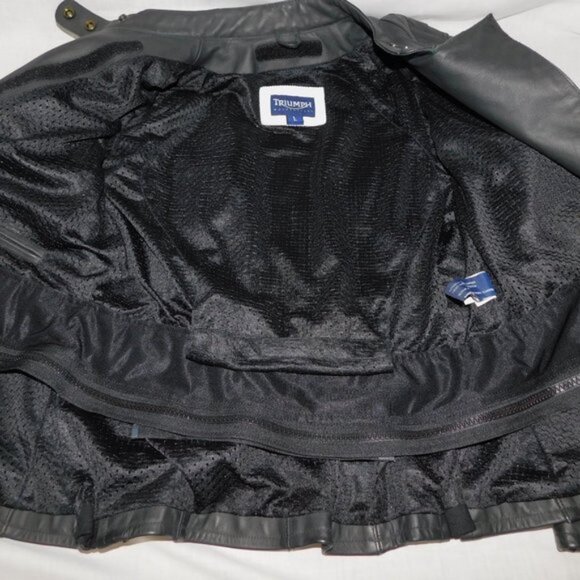 Triumph Motorcycles Womens L Black Leather Jacket **READ - Picture 6 of 16